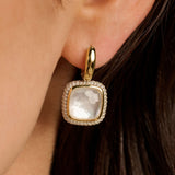Zirkonia Cushion Oorbellen met parel