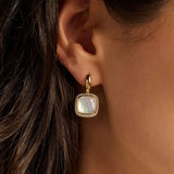 Zirkonia Cushion Oorbellen met parel