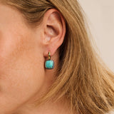 Turqoise Zirkonia Cushion Hoops