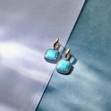 Turqoise Zirkonia Cushion Hoops