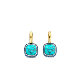 Turqoise Zirkonia Cushion Hoops