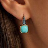 Turqoise Zirkonia Cushion Hoops