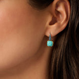 Turqoise Zirkonia Cushion Hoops