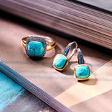 Turqoise Zirkonia Cushion Hoops