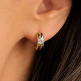 Double Ring Hoops met steen
