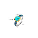 Turqoise Zirkonia Cushion Ring
