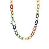 Multicolour Schakel Statement Ketting