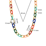 Multicolour Schakel Statement Ketting