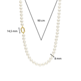 Lange Parel Ketting met schakel 90cm
