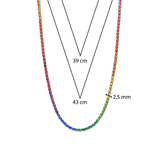 Multi Colour Tennis Ketting
