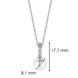 Ketting met Zirkonia Parel hanger 8mm
