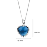 Blauwe Hartjes Ketting met hanger