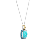 Turqoise Cushion Ketting met hanger