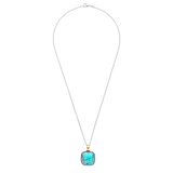 Turqoise Cushion Ketting met hanger