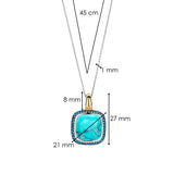 Turqoise Cushion Ketting met hanger