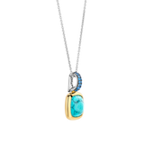 Turqoise Cushion Ketting met hanger