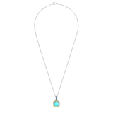 Turqoise Cushion Ketting met hanger