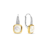 Zirkonia Cushion Oorbellen met parel